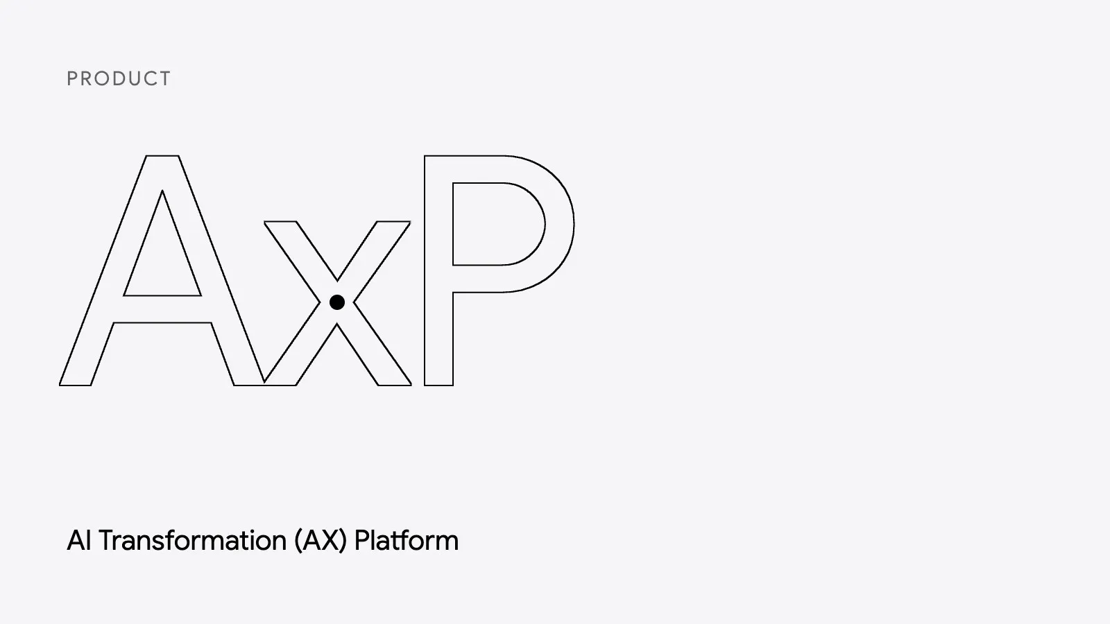 The letters AxP drawn in outline, with a dot at the center of the x